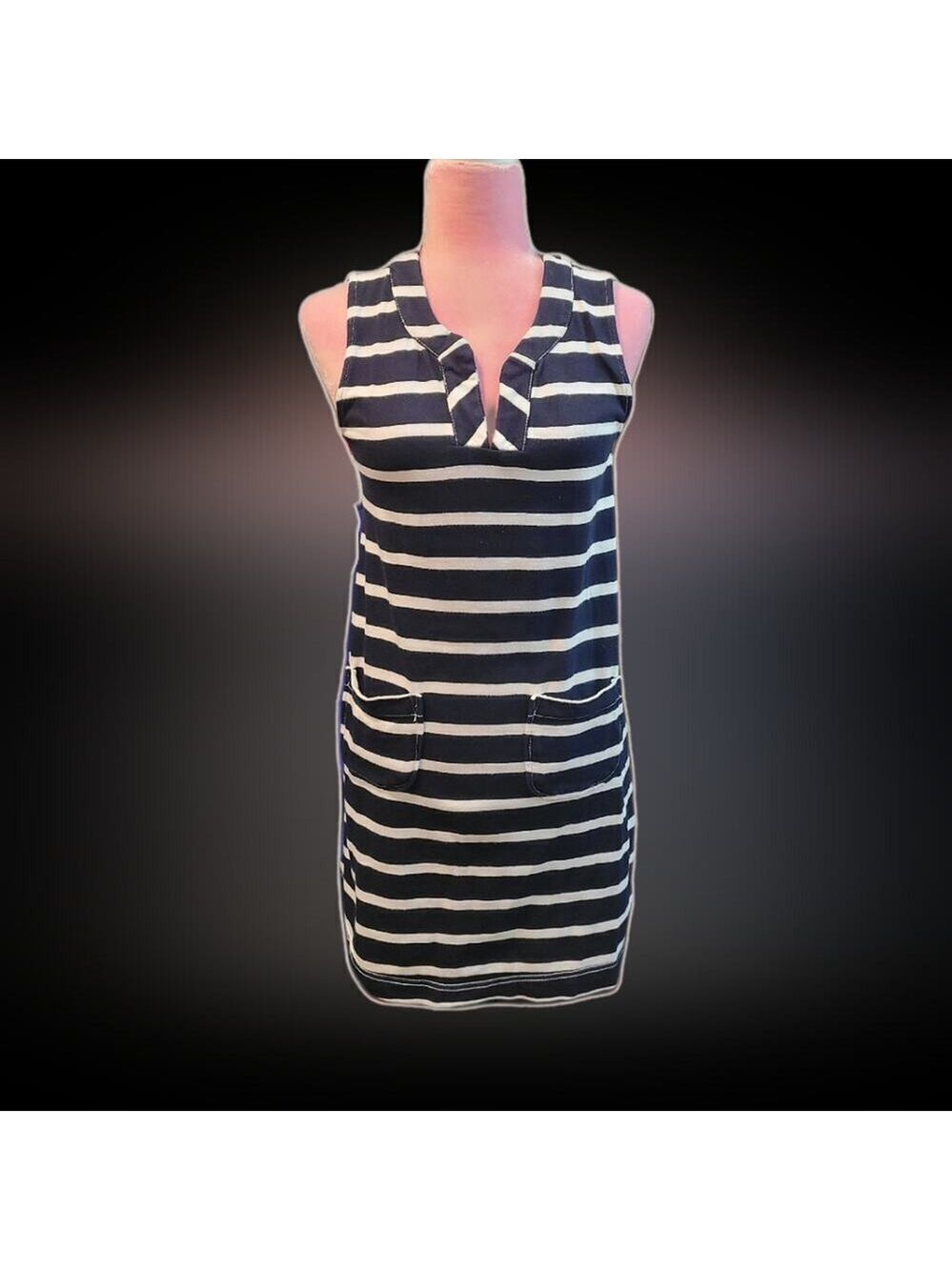 Philosophy Navy Striped Cotton Blend Dress